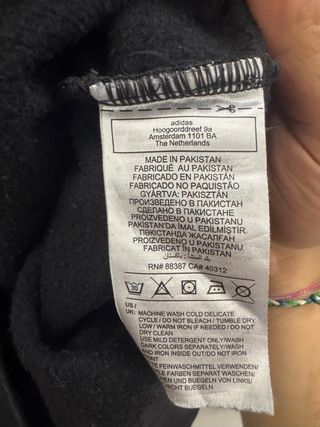 Felpa Adidas con Cappuccio Nera Taglia L