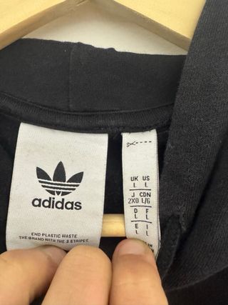 Felpa Adidas con Cappuccio Nera Taglia L