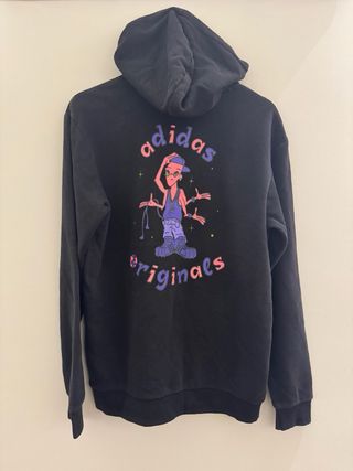 Felpa Adidas con Cappuccio Nera Taglia L