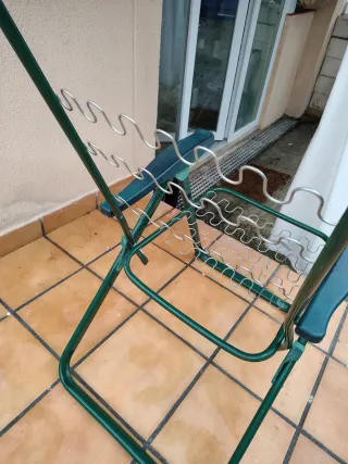 Silla plegable de metal, espalda ajustable