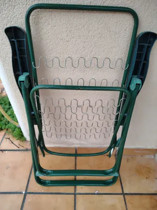 Silla plegable de metal, espalda ajustable