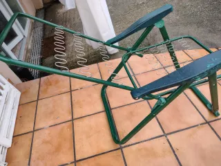 Silla plegable de metal, espalda ajustable