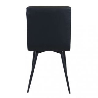 Sedia da Pranzo Imbottita Ecopelle e Metallo Nero