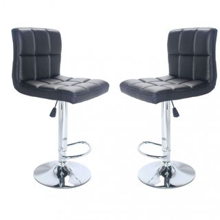 Set 2 Sgabelli Bar Girevoli Regolabili Ecopelle