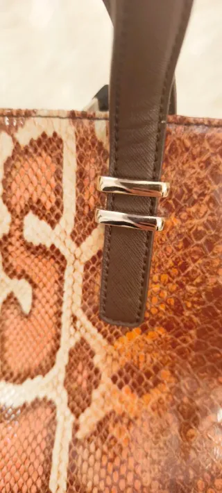 Borsa Pinko Pitonata Marrone Arancio