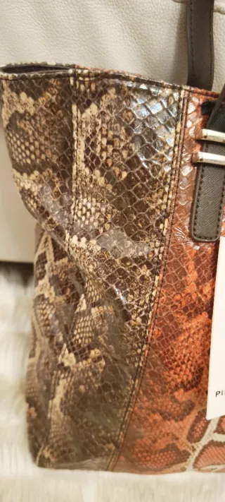 Borsa Pinko Pitonata Marrone Arancio