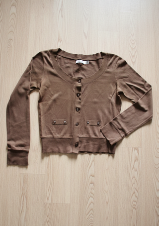 Chaqueta Zara Cardigan Marrón Talla L Mujer