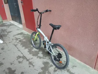 Bicicleta Plegable Gris y Amarilla B' TWIN