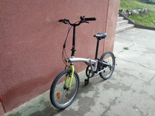 Bicicleta Plegable Gris y Amarilla B' TWIN