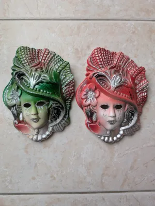 Coppia Maschere Veneziane Artigianali