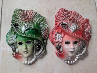 Coppia Maschere Veneziane Artigianali