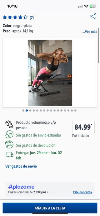 Banco multifuncional abdomilales y pesas