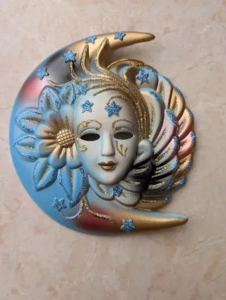 Maschera veneziana artigianale luna