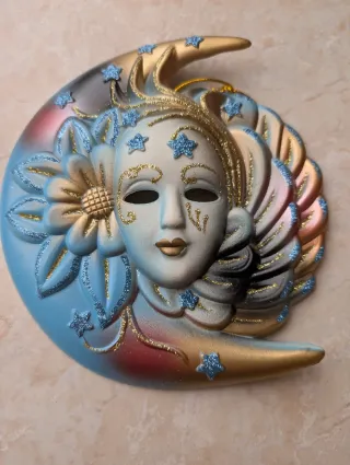 Maschera veneziana artigianale luna