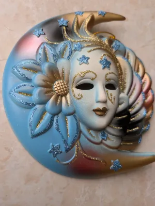 Maschera veneziana artigianale luna