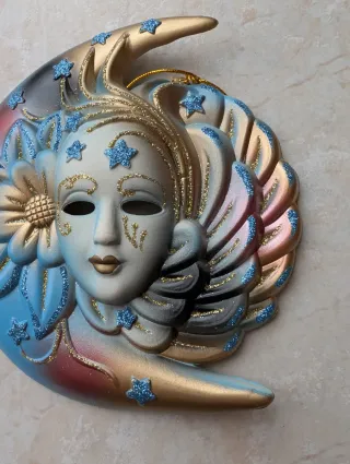 Maschera veneziana artigianale luna
