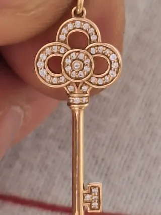 Cadena cruz diamante oro rosa TIFFANI & CO  ORO RO