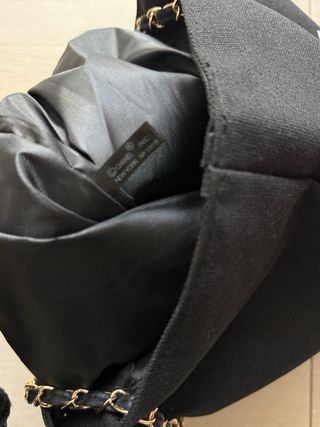 Borsa tote Chanel cotone nero e oro