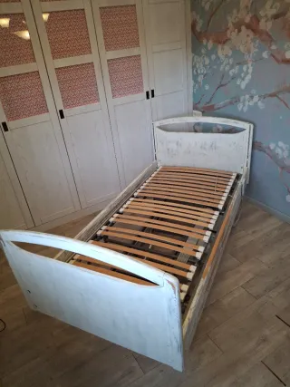 Cama articulada metal y madera