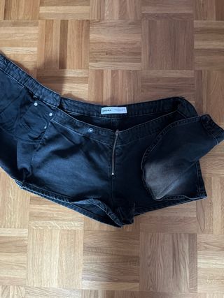 Falda pantalón Bershka negra/gris Talla m