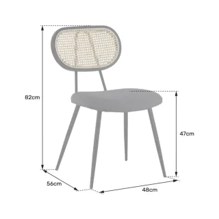 JUEGO 2 SILLAS REJILLA RATAN ASIENTO ELENA BLANCO