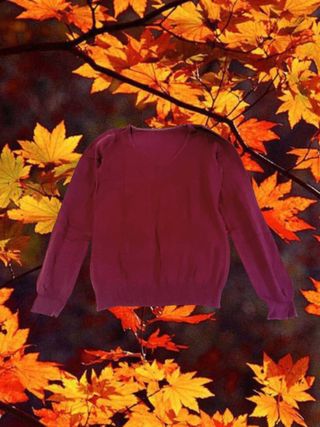 Jersey de cuello pico granate