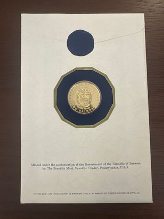 Moneda Oro Panamá 1976 100 Balboas Proof