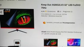 Monitor Gaming Keep Out Negro y Rojo