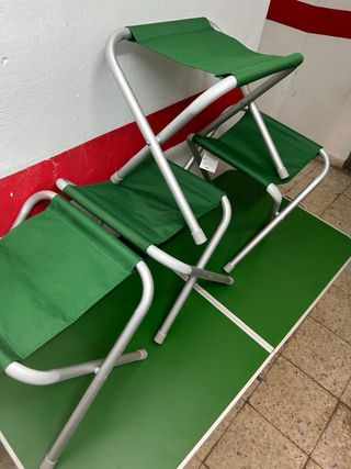 Mesa Camping Plegable + 4 Sillas Aluminio