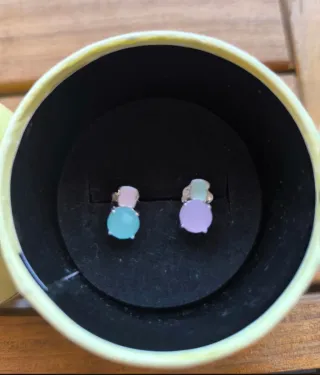 Pendientes Tous bicolor amazonita y cuarzo rosa