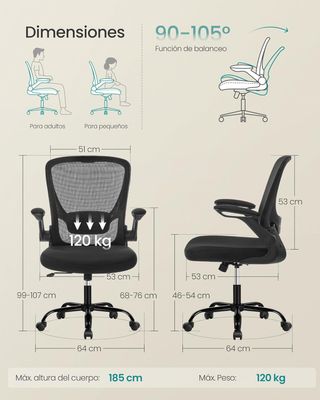Silla de oficina ergonómica negra