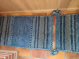 2 tappeti Kilim blu fatti in India