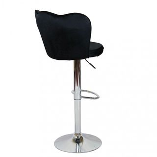 Sgabello Bar Alto Design Velluto e Metallo Nero