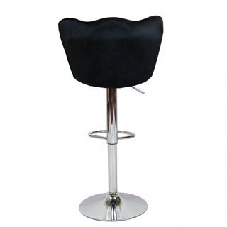 Sgabello Bar Alto Design Velluto e Metallo Nero