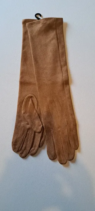 Guantes largos marrones
