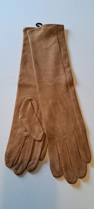 Guantes largos marrones