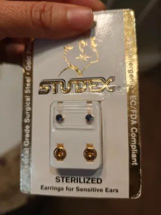 Pendientes Studex Bebé Niña baño Oro