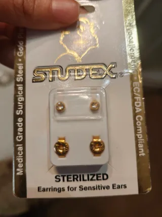 Pendientes Studex Bebé Niña baño Oro