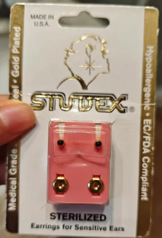 Pendientes Studex Bebé Niña baño Oro