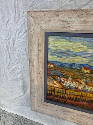 Óleo Paisaje Impresionista Marco Madera