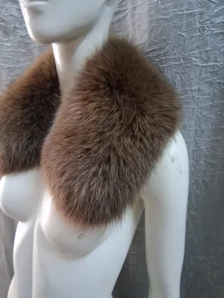 Stola scialle collo pelle marrone