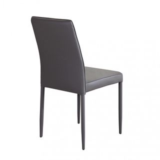 Sedia da Pranzo Moderna Ecopelle e Acciaio Marrone