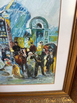 Cuadro vintage Moulin Rouge París firmado.