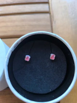 Pendientes Tous Oso Rubí Plata