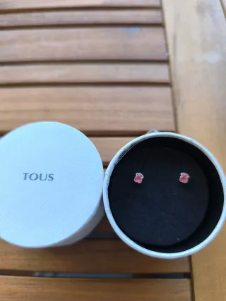 Pendientes Tous Oso Rubí Plata