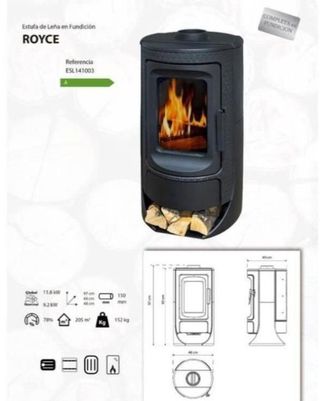 Estufa de Leña Royce Fundicion 9kW VIC1008