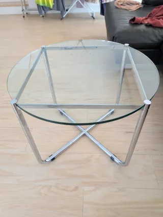 Mesa de centro cristal y cromo