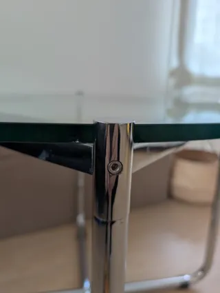 Mesa de centro cristal y cromo