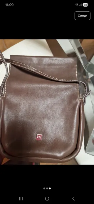 Bolso Purificación García Marrón Piel.