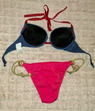Bikini Calzedonia tg. M blu/rosso